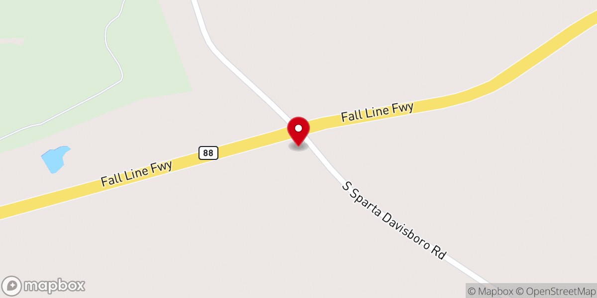 Map showing location of Halls Chapel