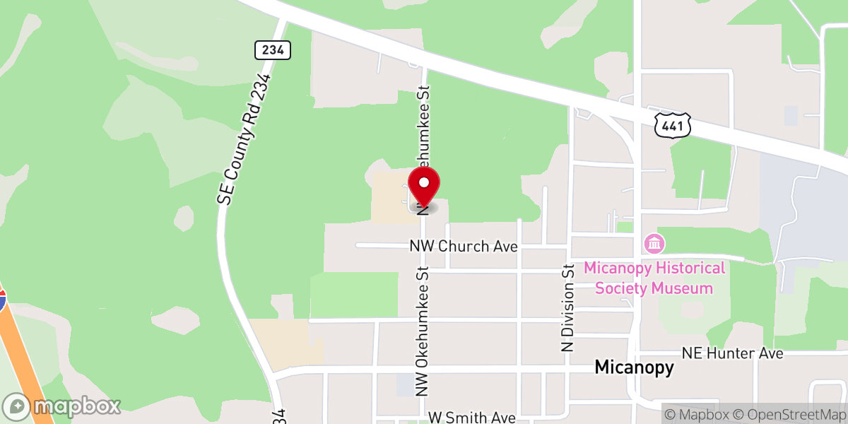 Map showing location of Mt. Bethel Missionary Baptist