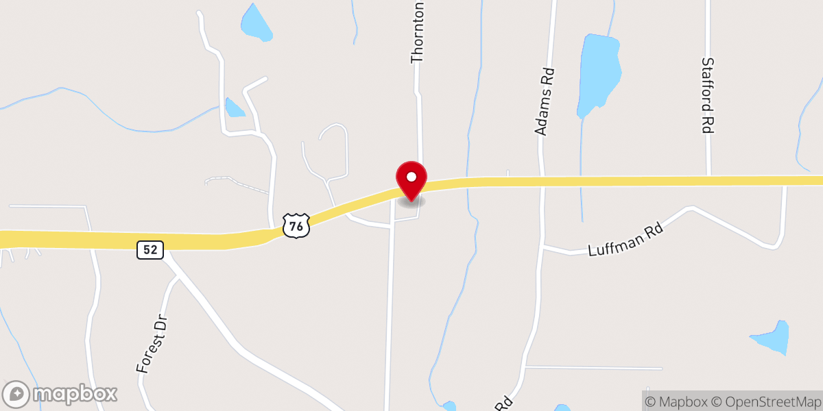 Map showing location of Free Hope Baptist Church