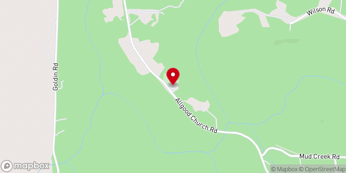Map showing location of Allgood Methodist Church