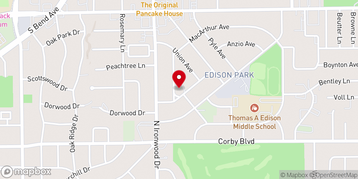 Map showing location of Northpoint Vineyard Church