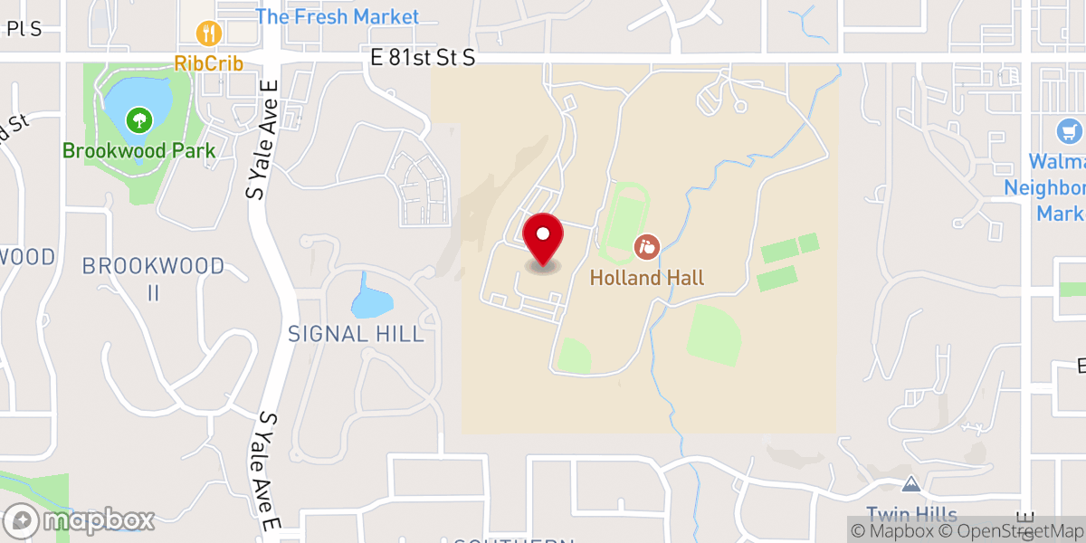 Map showing location of Holland Hall All Saints Chapel