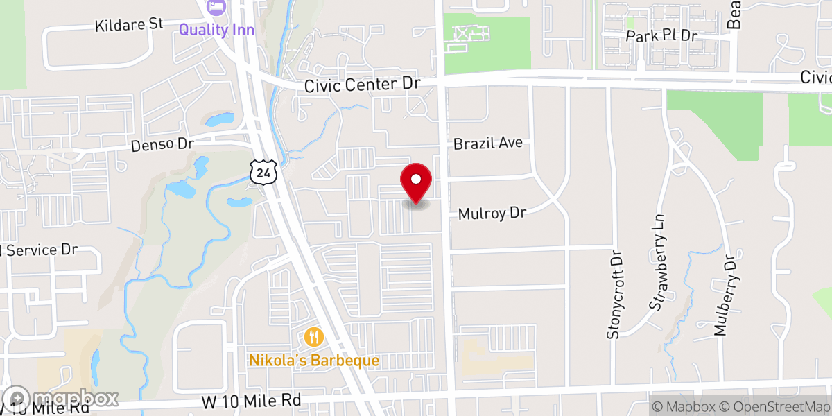 Map showing location of Mother of God Chaldean Catholic Church
