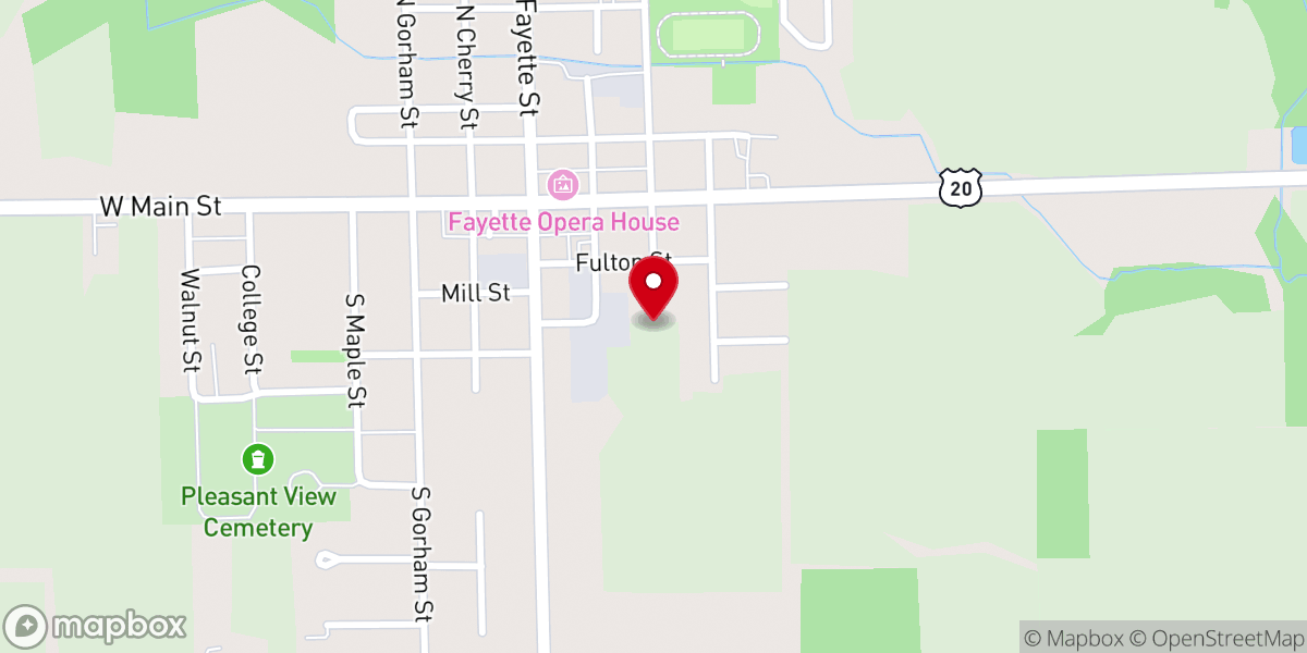 Map showing location of New Beginnings Ministries of Fayette Ohio Inc
