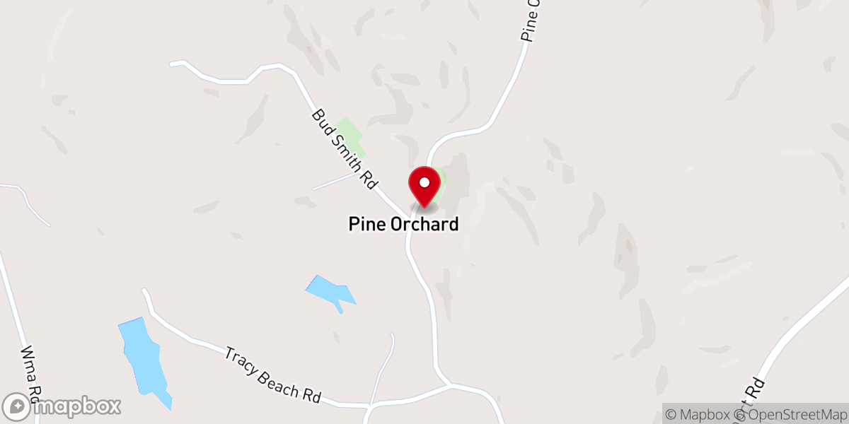 Map showing location of Pine Orchard Baptist Church