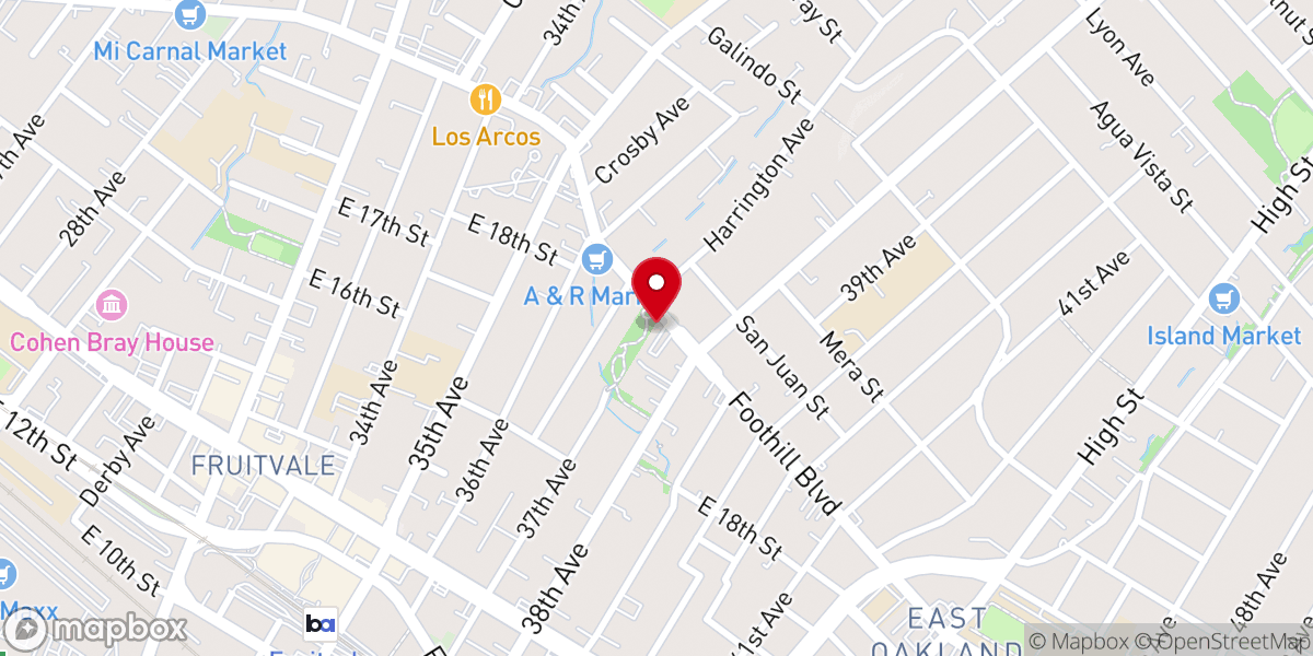 Map showing location of Bay Apostolic Church