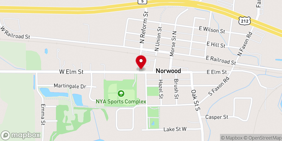 Map showing location of Oak Grove Senior Residence