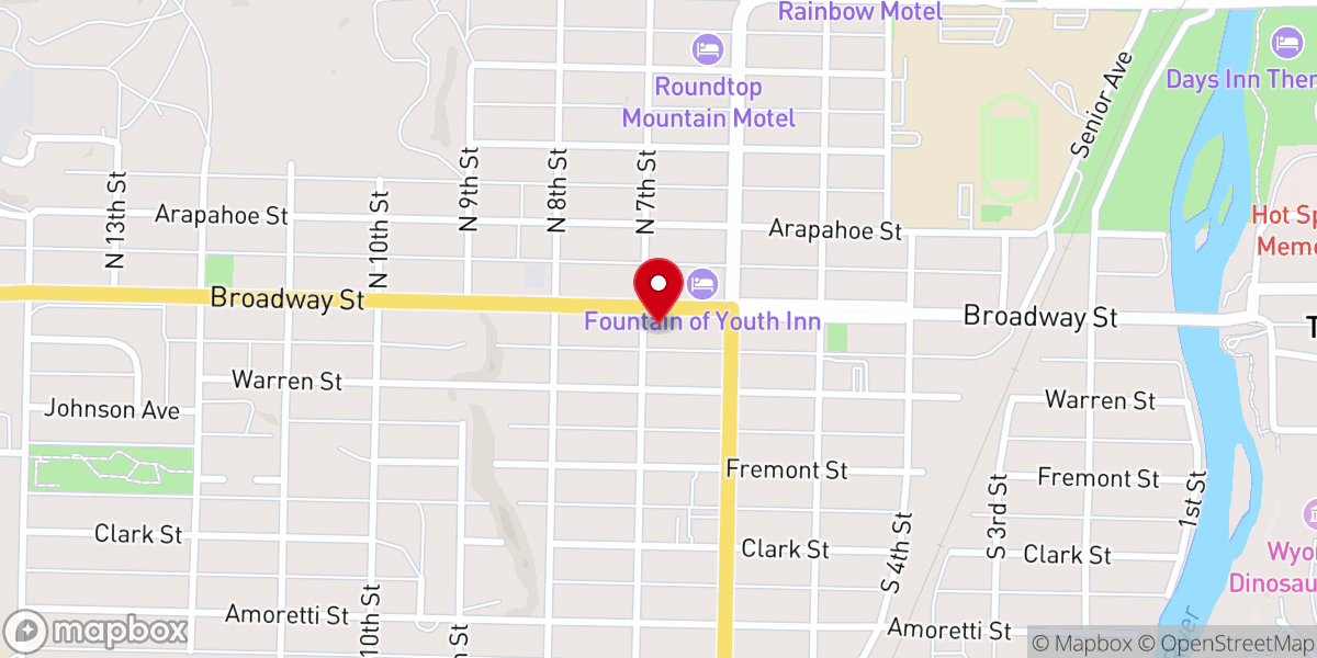 Map showing location of Christ the King Evangelical Lutheran Church- Thermopolis