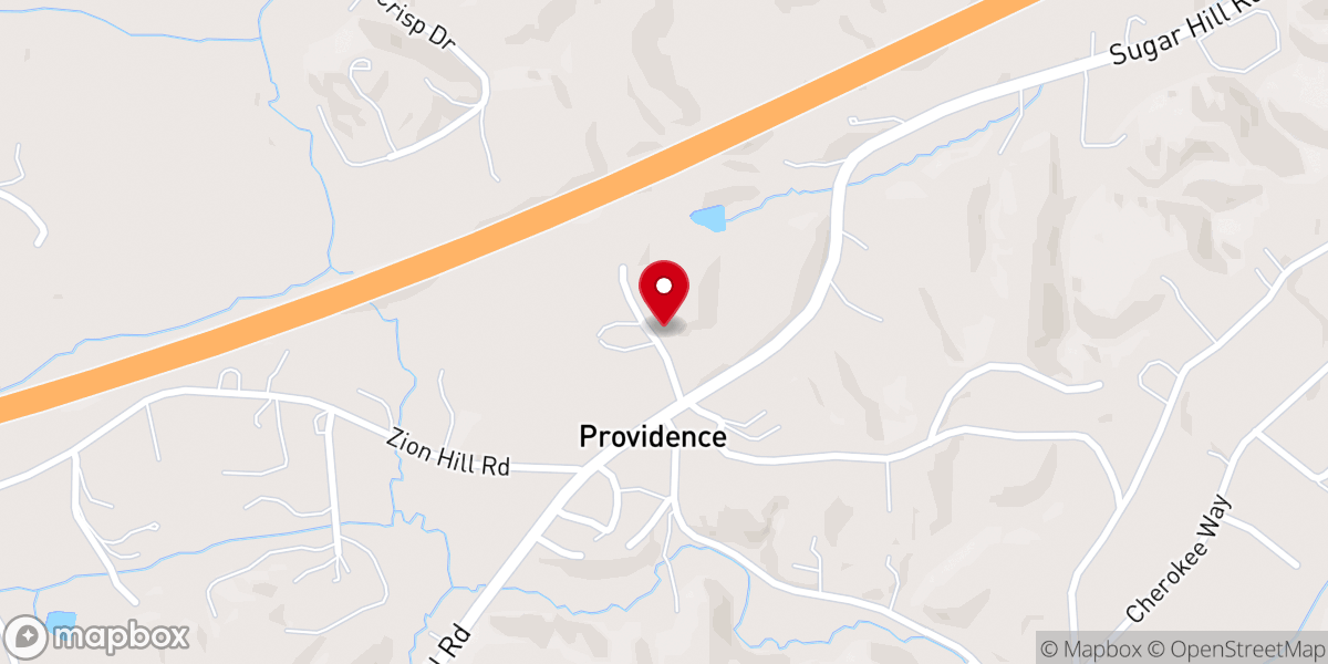 Map showing location of Providence United Methodist