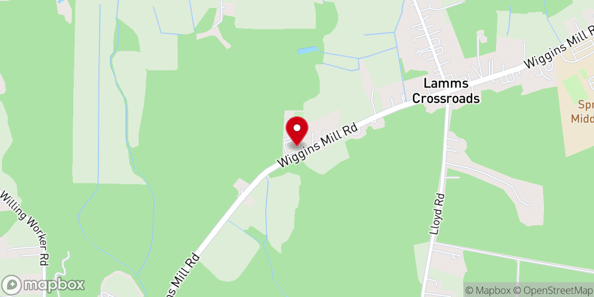 Map showing location of Mary Grove Church