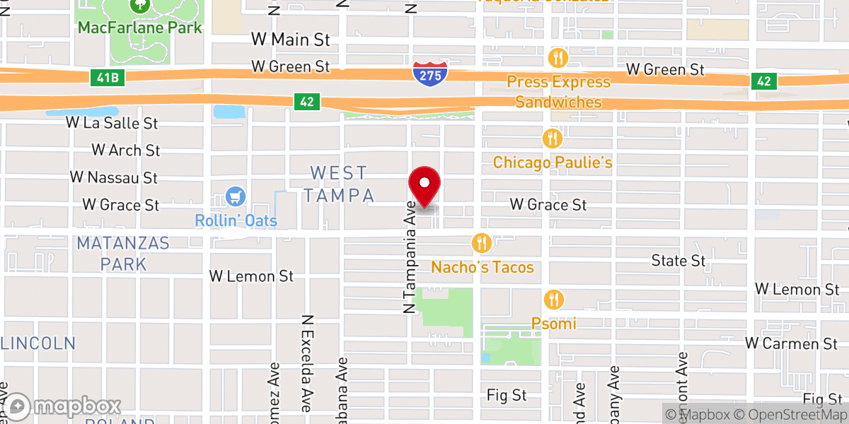 Map showing location of Mount Tabor Missionary Baptist Church