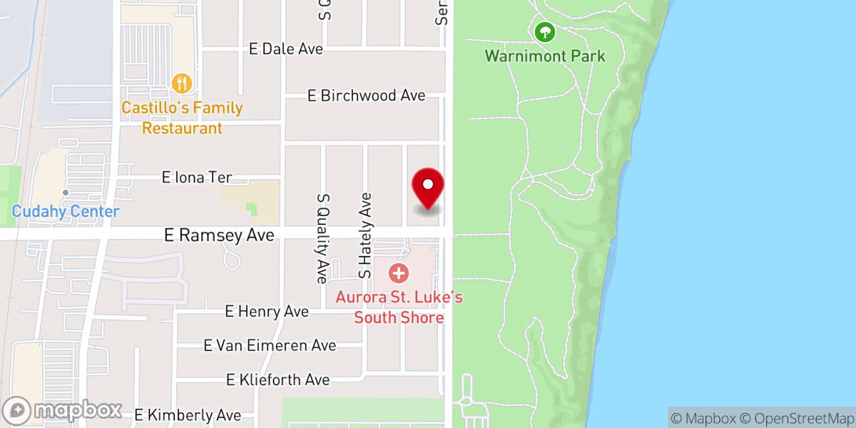 Map showing location of Cudahy United Methodist Church