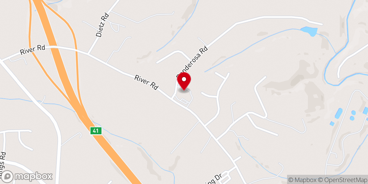 Map showing location of Mountain View Baptist Church