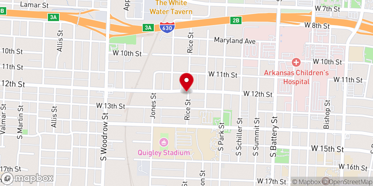 Map showing location of New Bethel Baptist Church