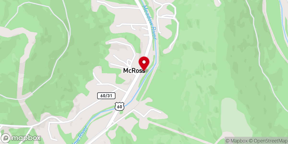 Map showing location of McCross Baptist Church