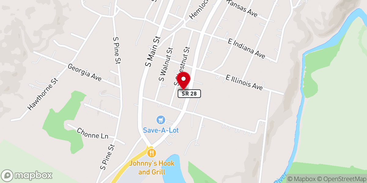 Map showing location of Food bank in Whitwell, every 3rd Thursday