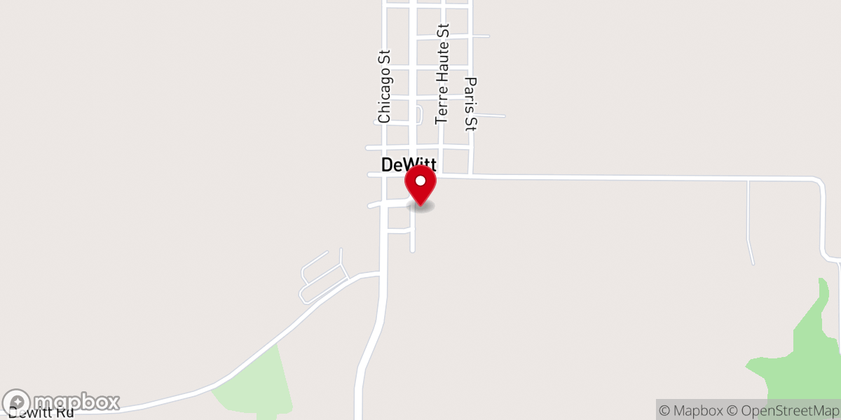 Map showing location of De Witt Country Store