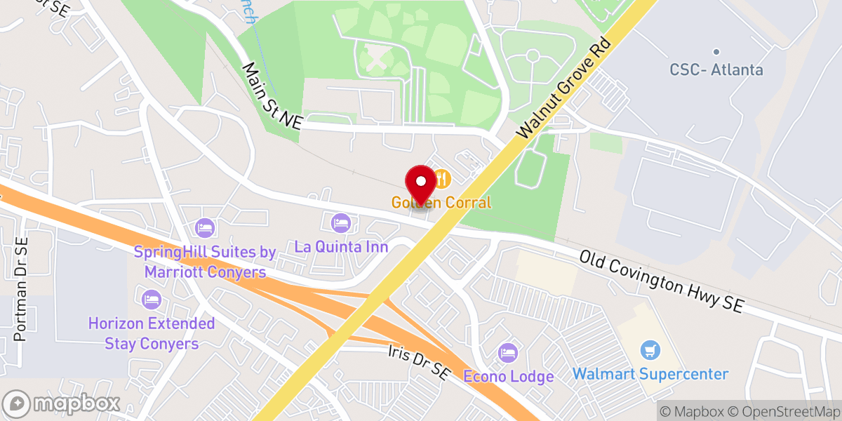 Map showing location of New covenant community Ministries Conyers