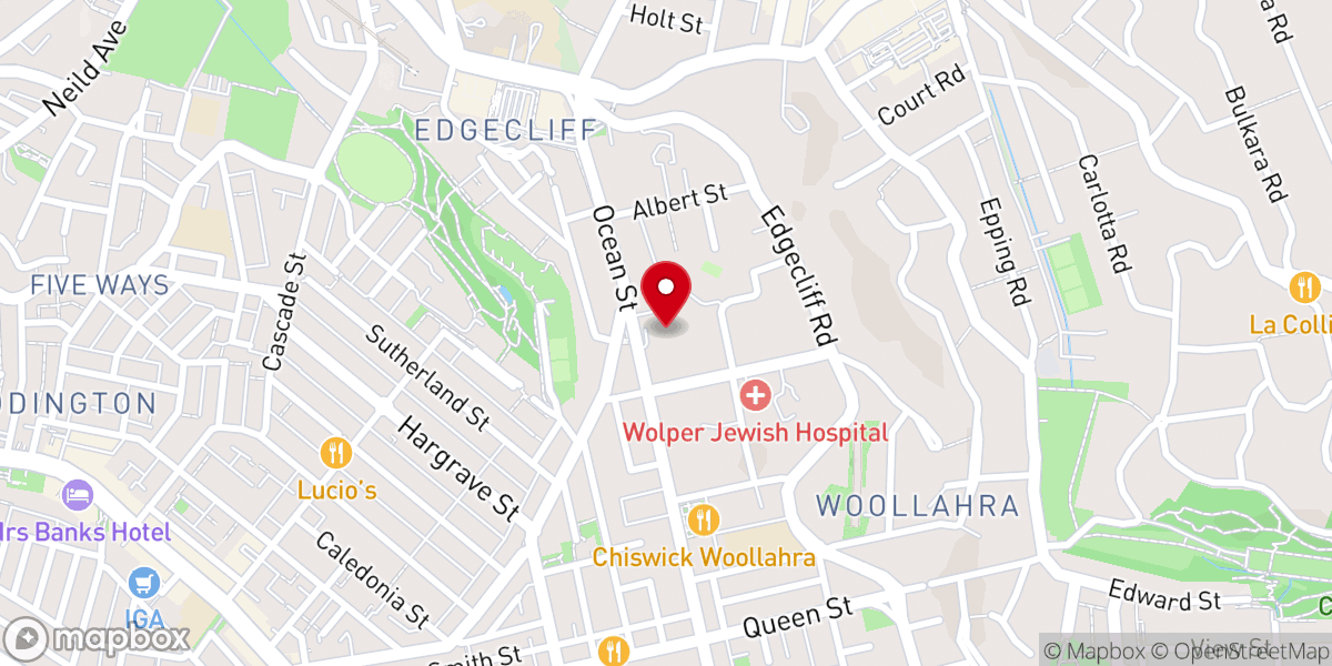 Map showing location of All Saints' Church Woollahra