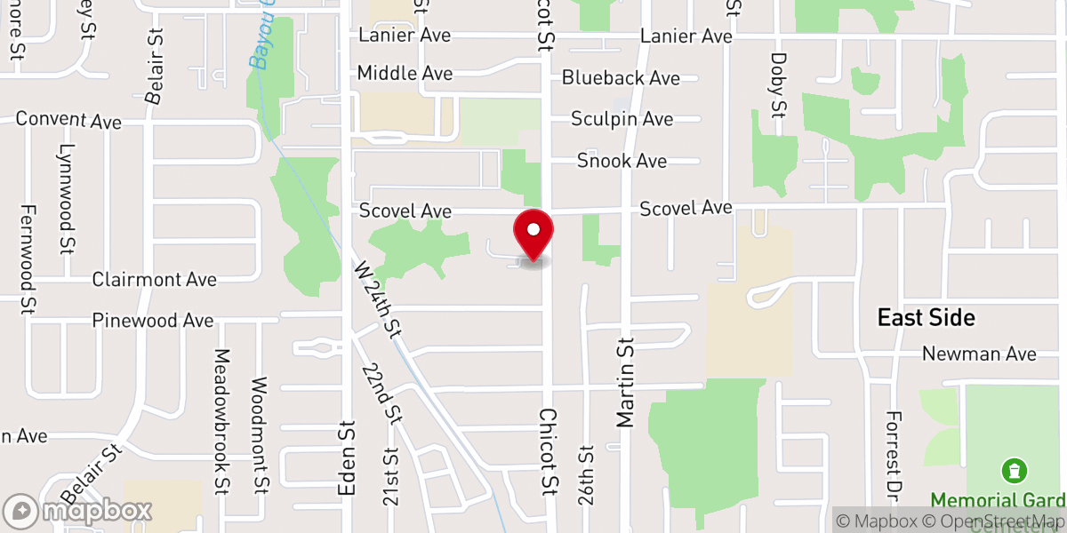 Map showing location of Pascagoula Church of God