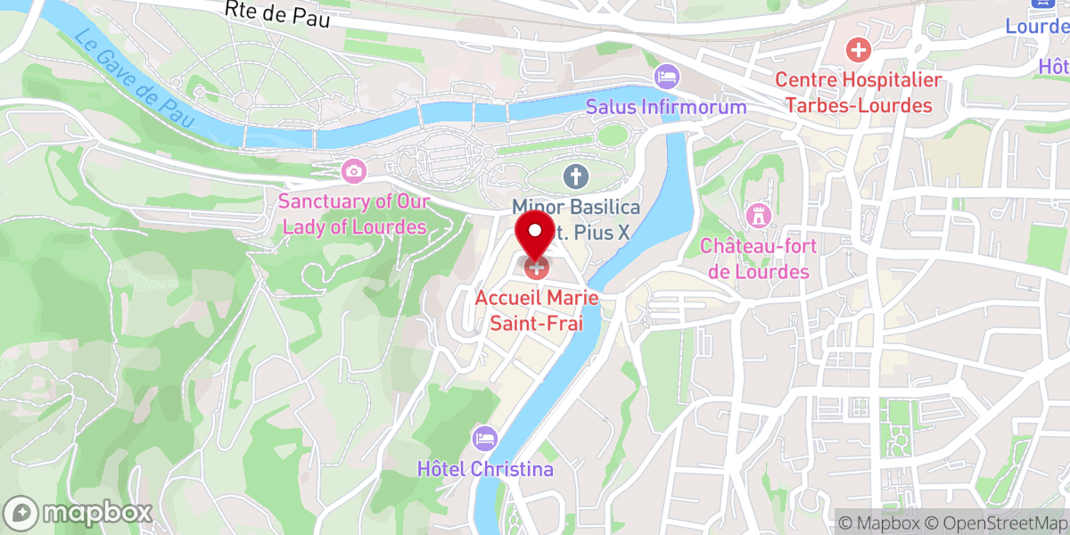 Map showing location of Accueil Marie Saint Frai Lourdes