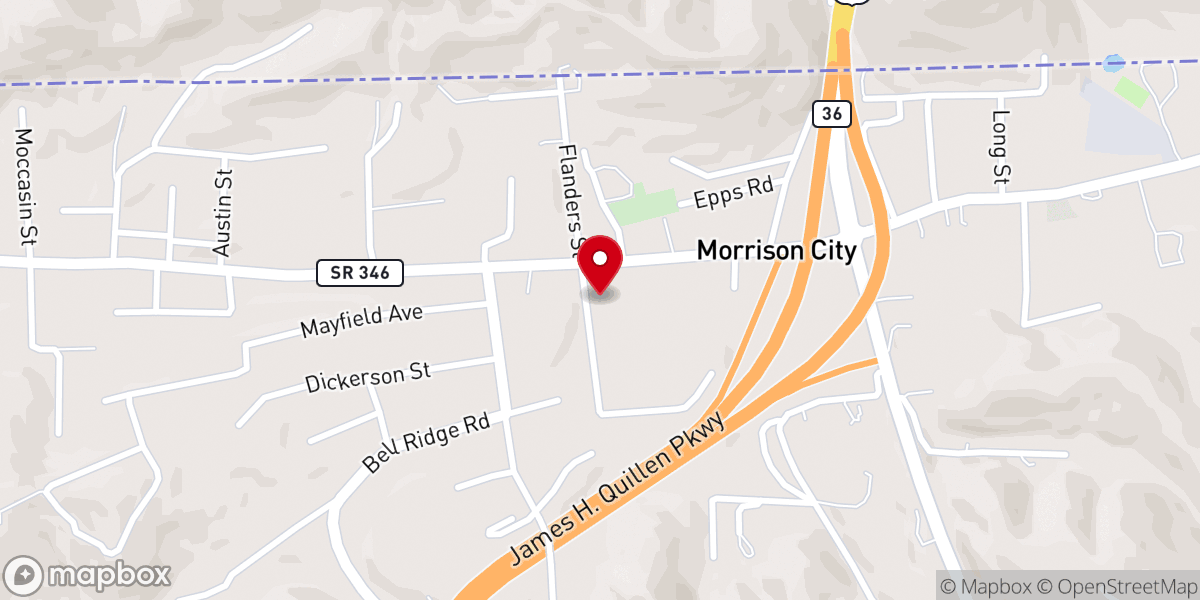 Map showing location of State Line Baptist Church