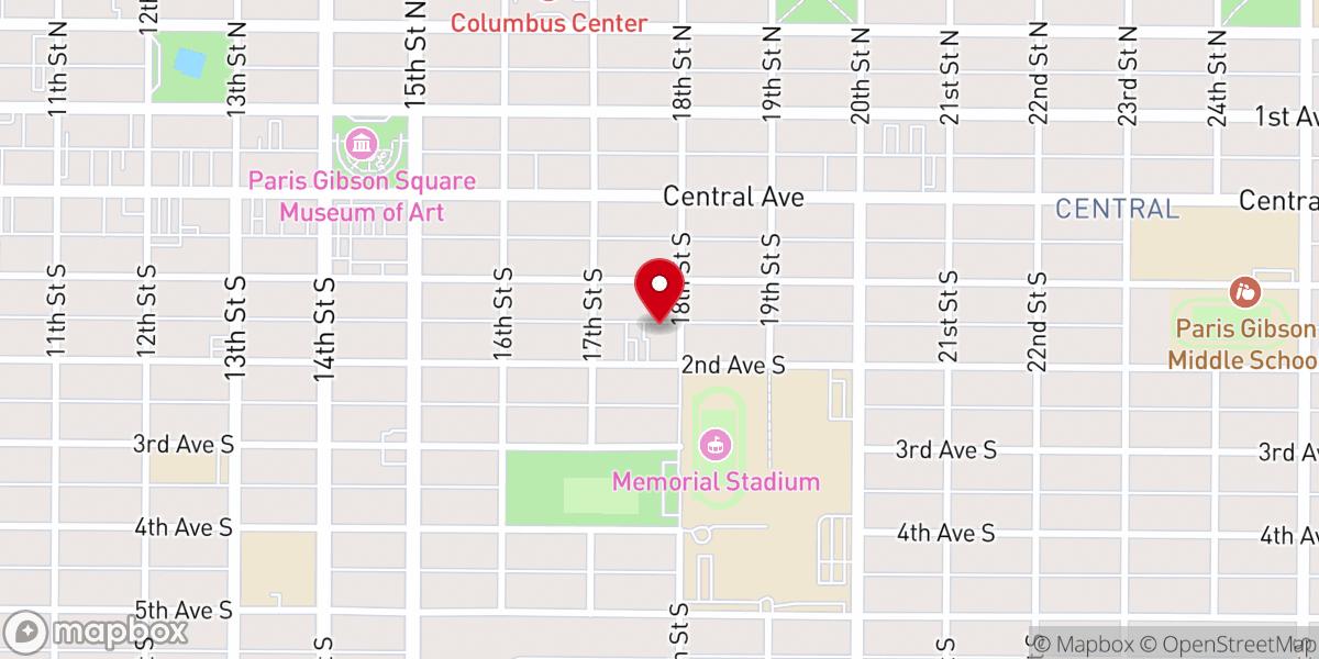 Map showing location of First Church of the Nazarene