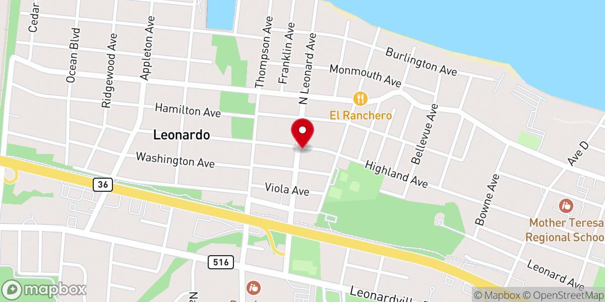 Map showing location of Leonardo Baptist Church