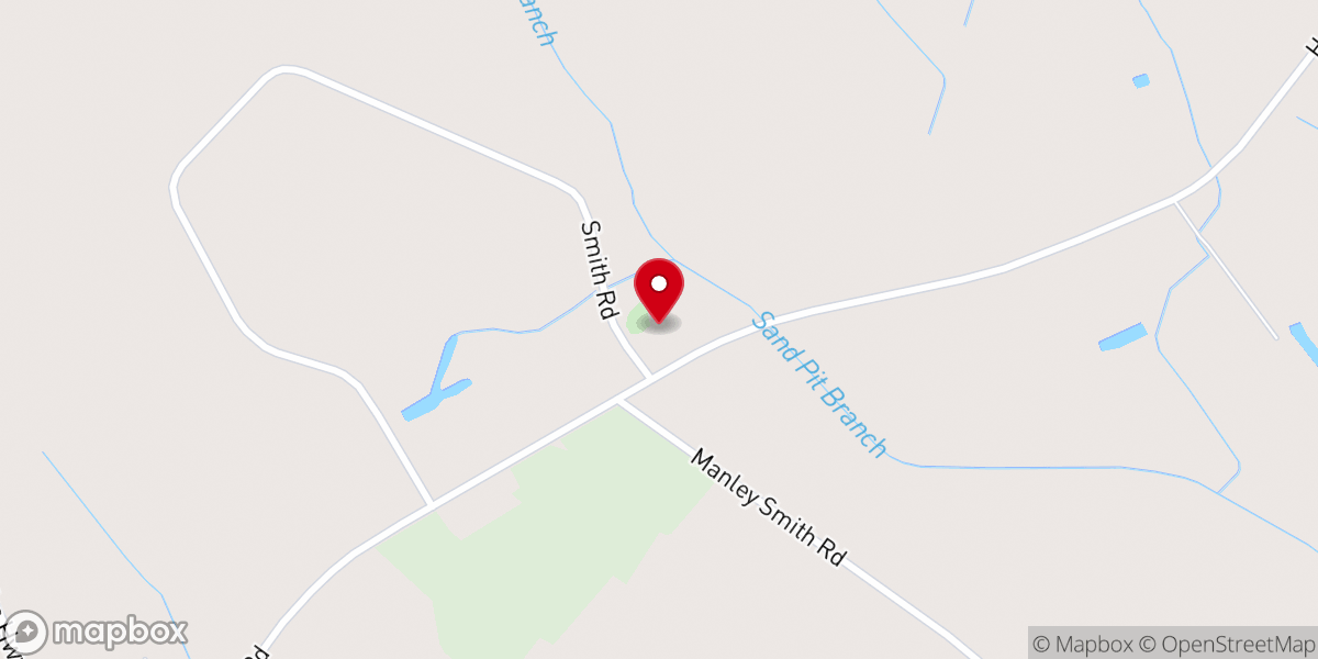 Map showing location of Happy Home Baptist Church