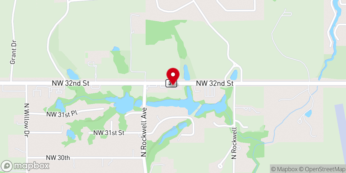 Map showing location of Lakeview Baptist Church