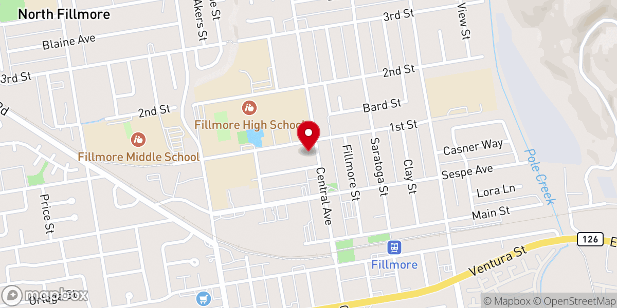 Map showing location of Fillmore Chapel by Wedgewood Weddings