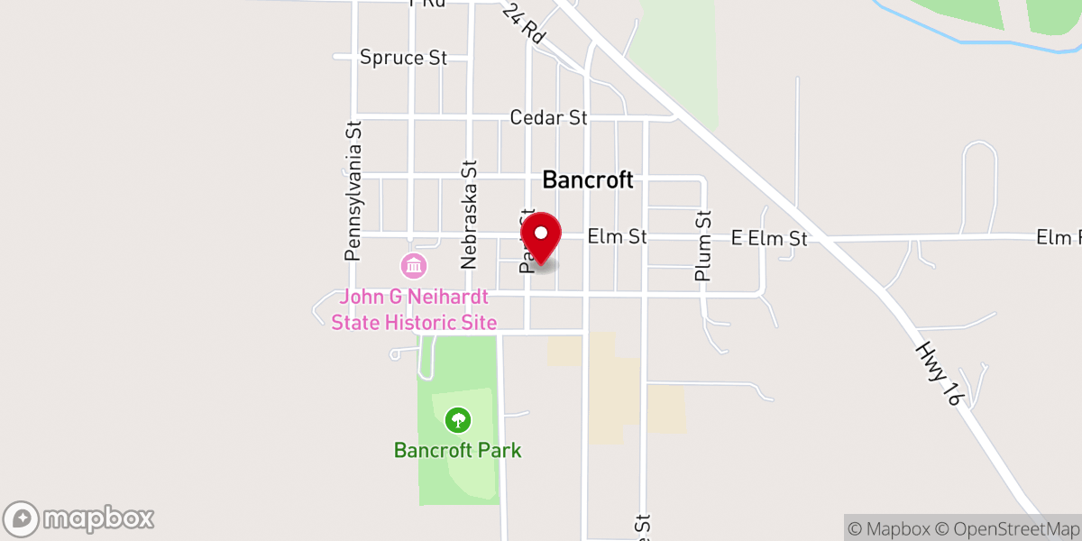 Map showing location of Holy Cross Catholic Church