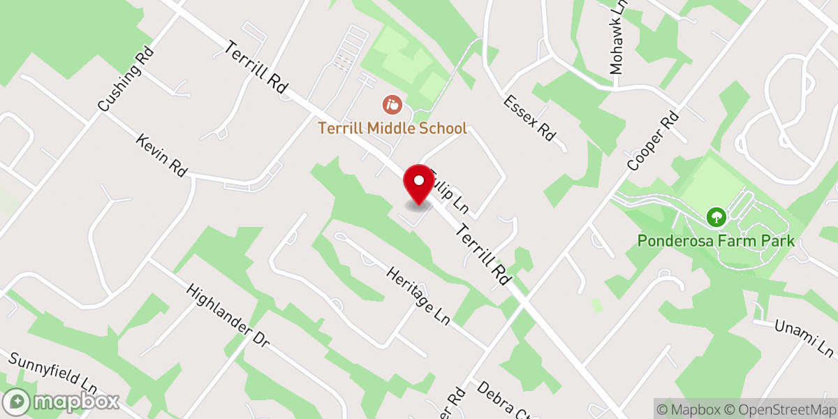 Map showing location of Terrill Road Baptist Church