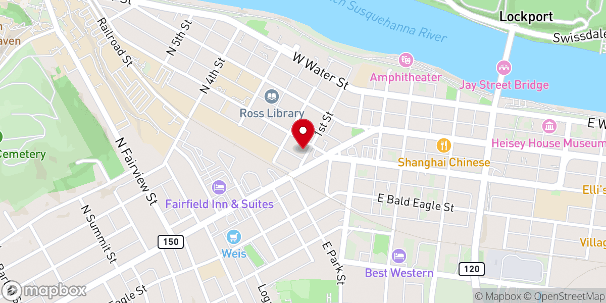 Map showing location of United Evangelical Lutheran Church