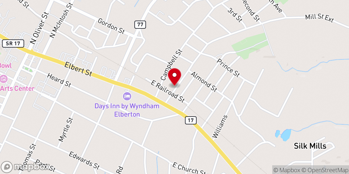 Map showing location of Mount Zion Holiness Church
