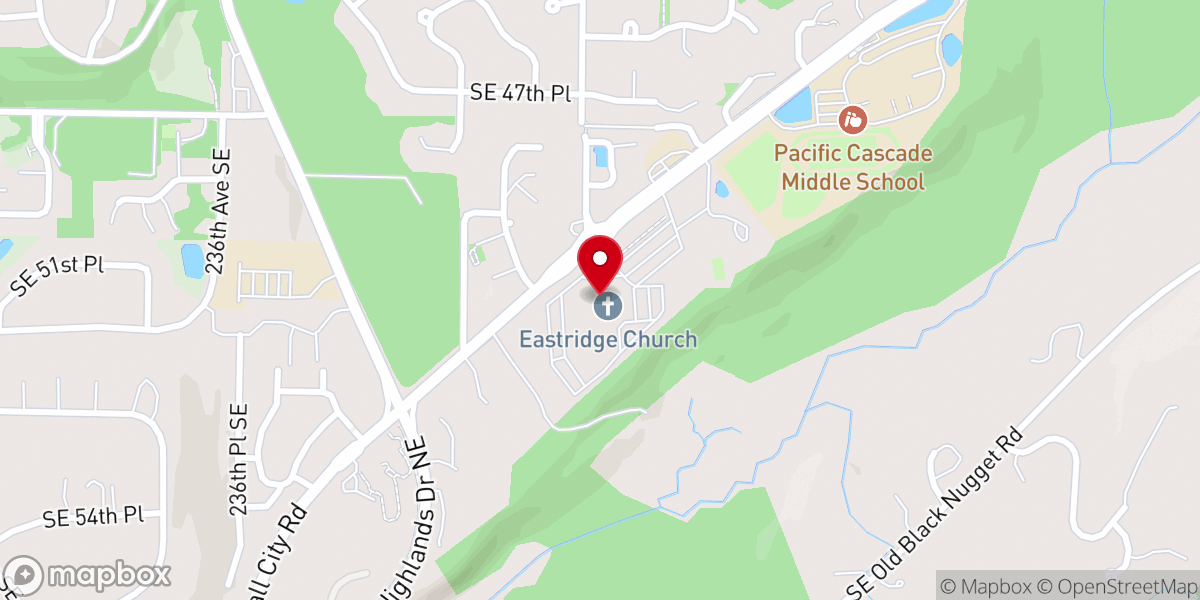 Map showing location of Eastridge Christian Learning Center