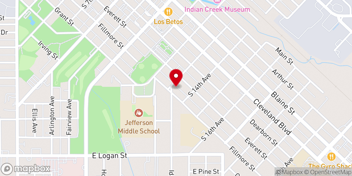 Map showing location of Oasis Worship Center