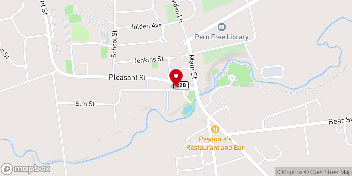 Map showing location of The Peru Community Church