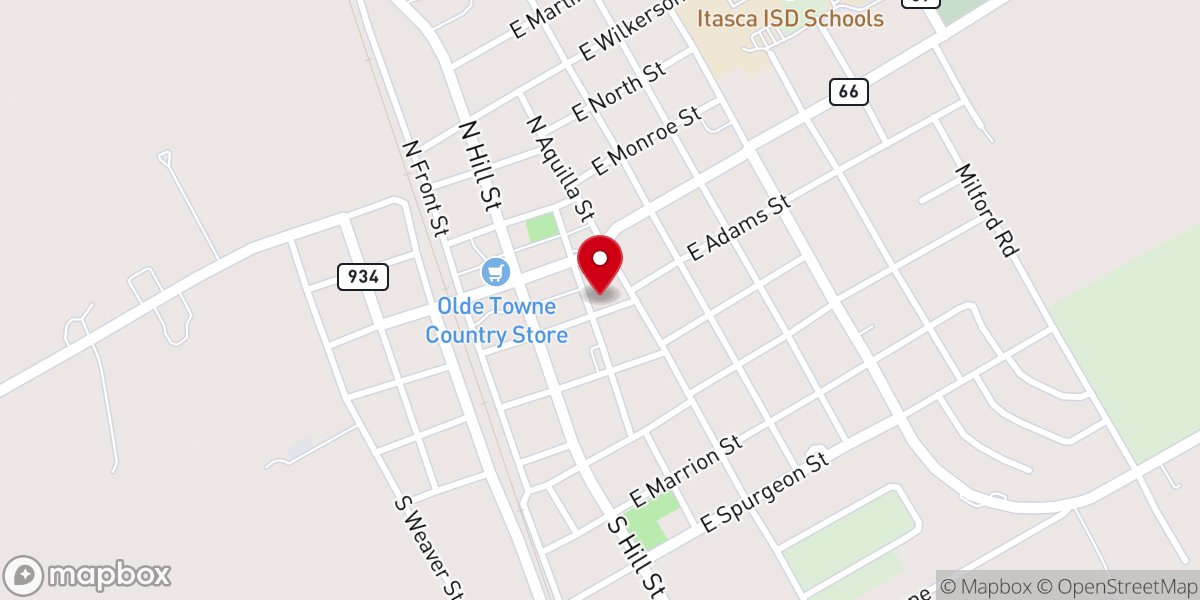 Map showing location of First Baptist Church