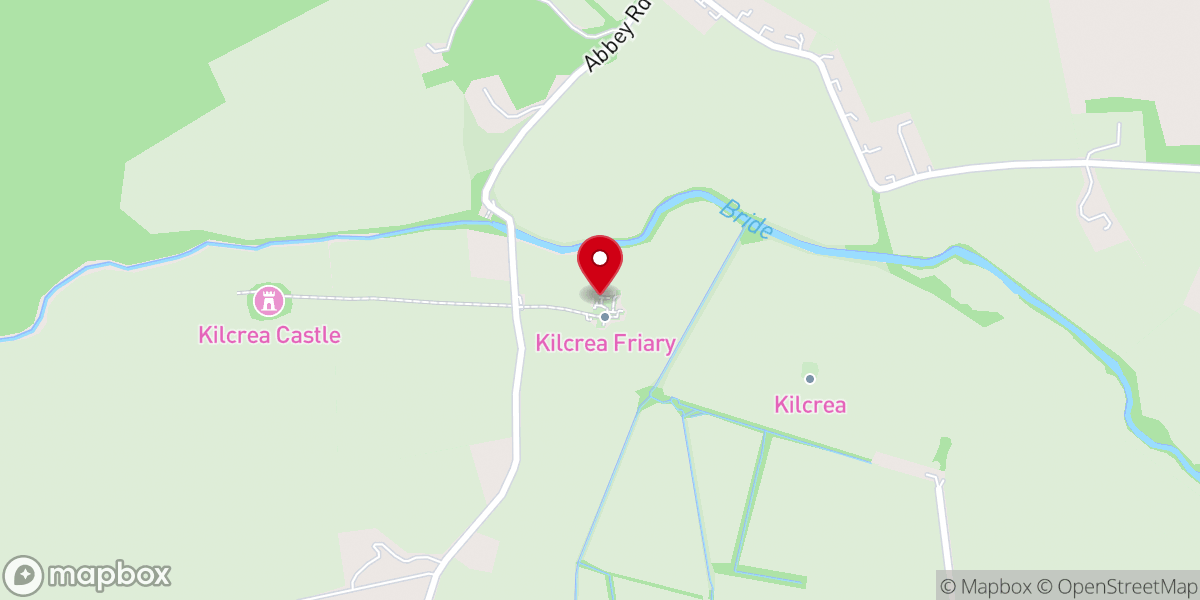 Map showing location of Kilcrea Friary(Mainistir Chill Cré)