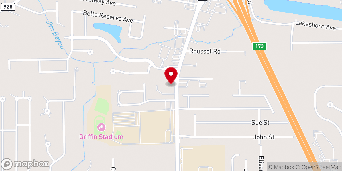 Map showing location of Dutchtown Child Development Center