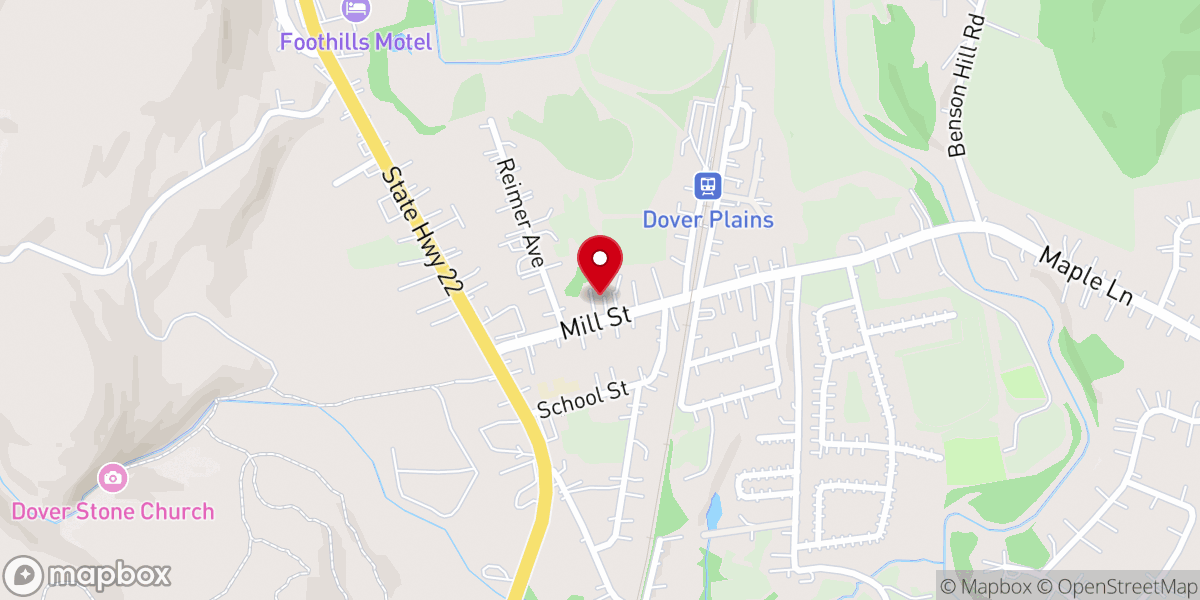 Map showing location of Dover Plains Second Baptist Church