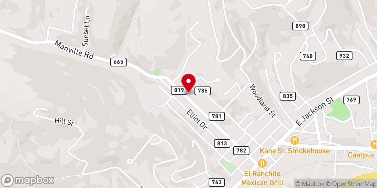Map showing location of Church of Christ