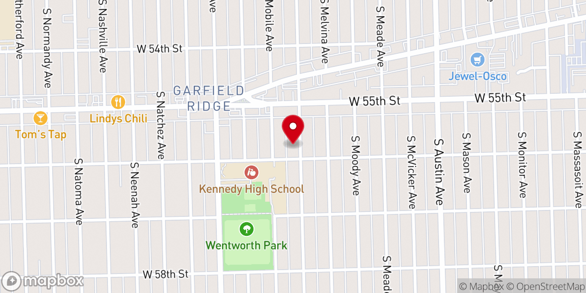 Map showing location of Garfield Ridge Presbyterian Church