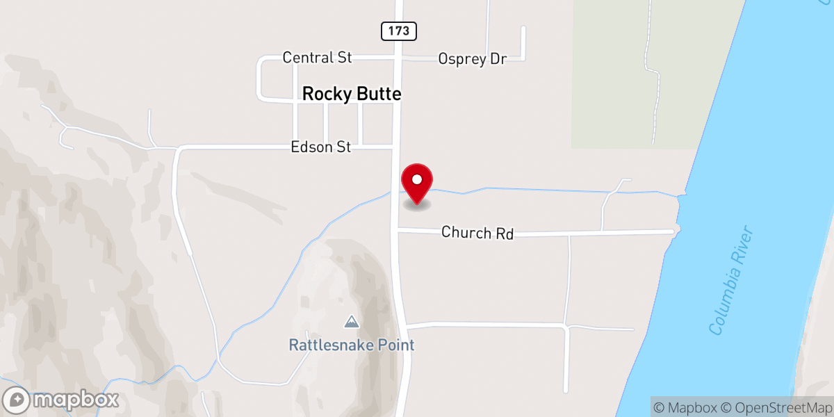 Map showing location of Church of Nazarene