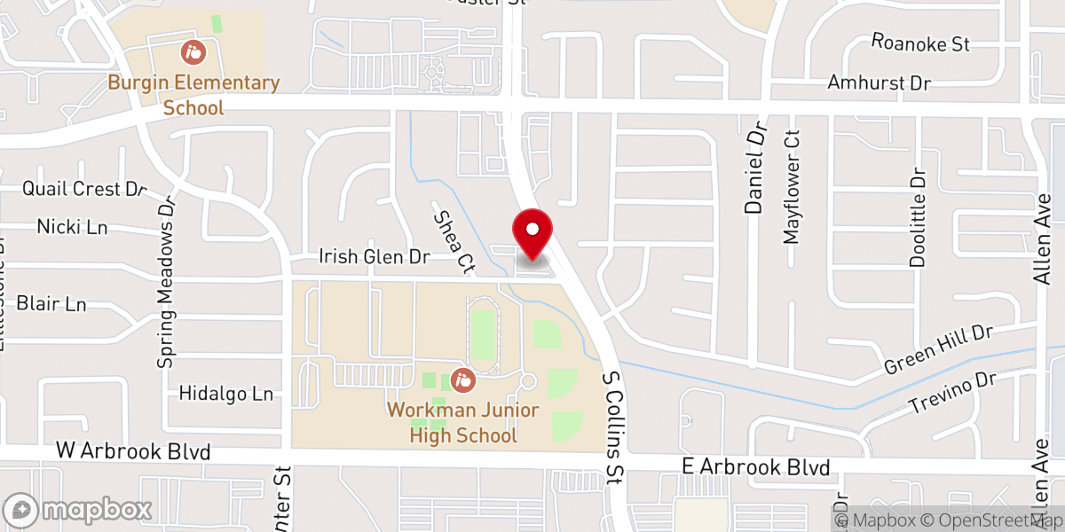 Map showing location of Arlington Baptist Church