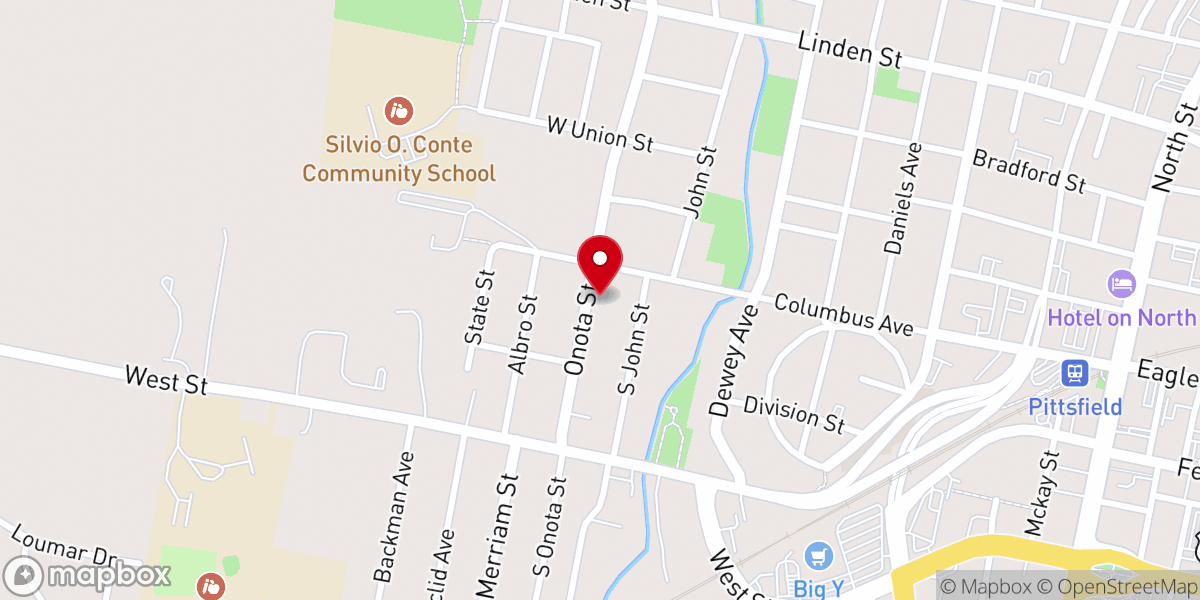 Map showing location of Second Congregational Church UCC