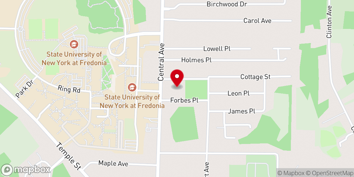 Map showing location of Fredonia Presbyterian Church