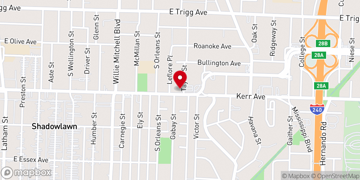 Map showing location of Monumental Baptist Church