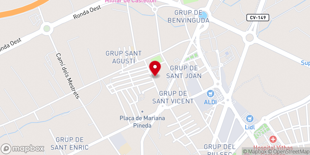 Map showing location of Iglesia Evangélica TCLH Castellon